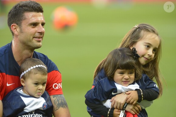 PSG's Thiago Motta with family before the French League One soccer match, PSG vs Montpellier in Paris, France, on May 17th, 2014. PSG won 4-0. Photo by Henri Szwarc/ABACAPRESS.COM18/05/2014 - Paris