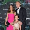 Salma Hayek (en Yves Saint Laurent) avec son mari François-Henri Pinault et leur fille Valentina - Soirée 'Libanaise' en l'honneur de la présentation du film "Le Prophète" produit par Salma Hayek à Cannes, le 17 mai 2014