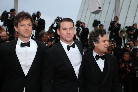 Bennett Miller, Channing Tatum et Mark Ruffalo à la montée des marches de Foxcatcher à l'occasion du 67e Festival de Cannes, le 19 mai 2014.