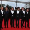 Jon Kilik, Megan Ellison, Steve Carell, Bennett Miller, Channing Tatum et Mark Ruffalo à la montée des marches de Foxcatcher à l'occasion du 67e Festival de Cannes, le 19 mai 2014.