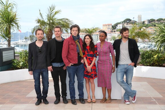 Nicolas Lebrun, Francois Goetghebeur, Benjamin Biolay, Olivia Ruiz, Dyana Gaye et Alexis Michalik - Photocall des talents de l'Adami lors du 67e festival international du film de Cannes, le 20 mai 2014