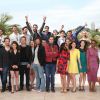 Nicolas Lebrun, Francois Goetghebeur, Benjamin Biolay, Olivia Ruiz, Dyana Gaye, Alexis Michalik et l'équipe du film - Photocall des talents de l'Adami lors du 67e festival international du film de Cannes, le 20 mai 2014