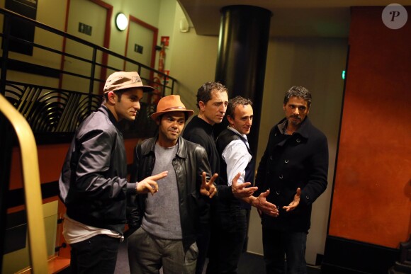 Exclusif - Malik Bentalha, Jamel Debbouze, Gad Elmaleh, Élie Semoun et Pascal Elbé - Gad Elmaleh lors de sa dernière représentation à l'Olympia à Paris le 2 mai 2014.