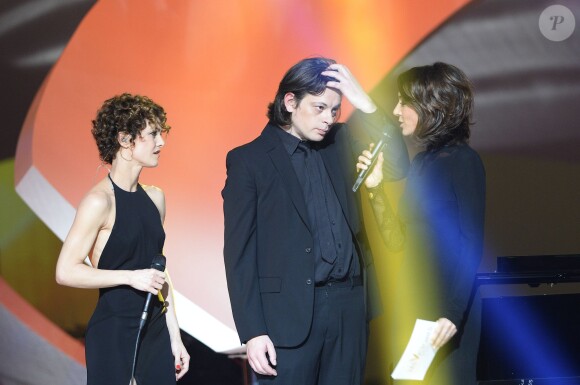 Vanessa Paradis, Benjamin Biolay et Virginie Guilhaume - 29ème édition des Victoires de la Musique à Paris le 14 février 2014