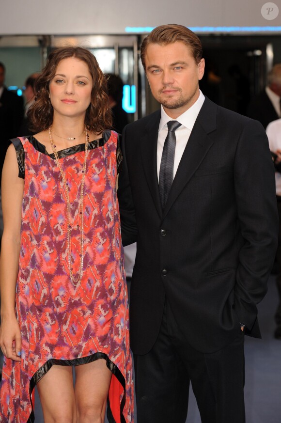 Leonardo DiCaprio et Marion Cotillard  lors de l'avant-première du film Inception à Londres le 8 juillet 2010