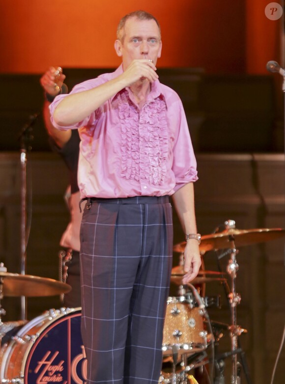 Hugh Laurie et le groupe The Copper Bottom en concert au Orpheum Annex Theatre à Vancouver, le 20 mai 2014.