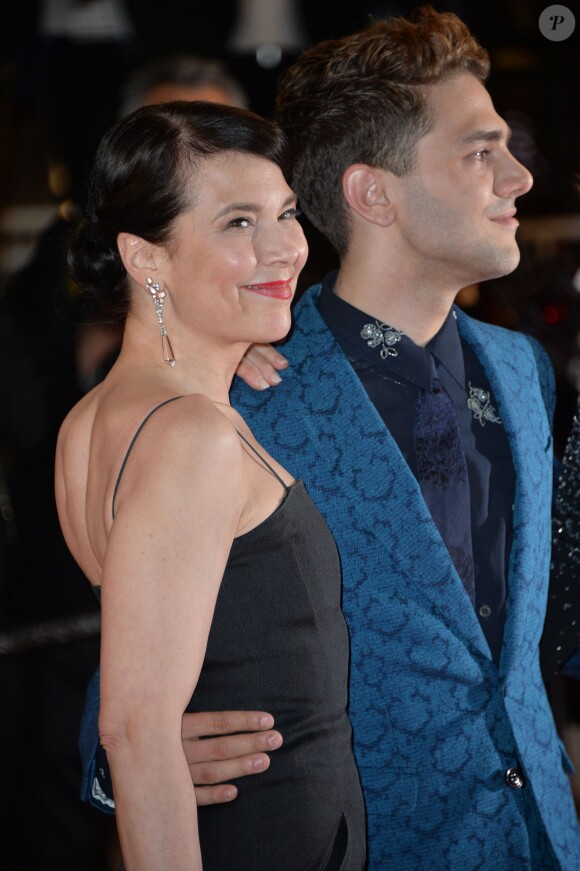 Anne Dorval, Xavier Dolan à la montée des marches pour le film "Mommy" lors du 67e Festival de Cannes, le 22 mai 2014.