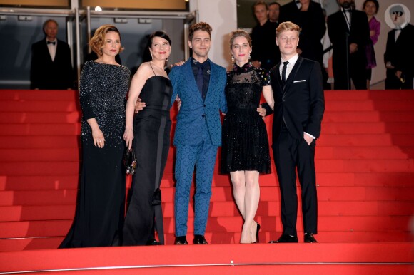 Director Xavier Dolan, Anne Dorval, Antoine Olivier Pilon, Suzanne Clement arriving at the Palais des Festivals for the screening of the film Mommy as part of the 67th Cannes Film Festival in Cannes, France on May 22, 2014. Photo by Nicolas Briquet/ABACAPRESS.COM22/05/2014 - Cannes