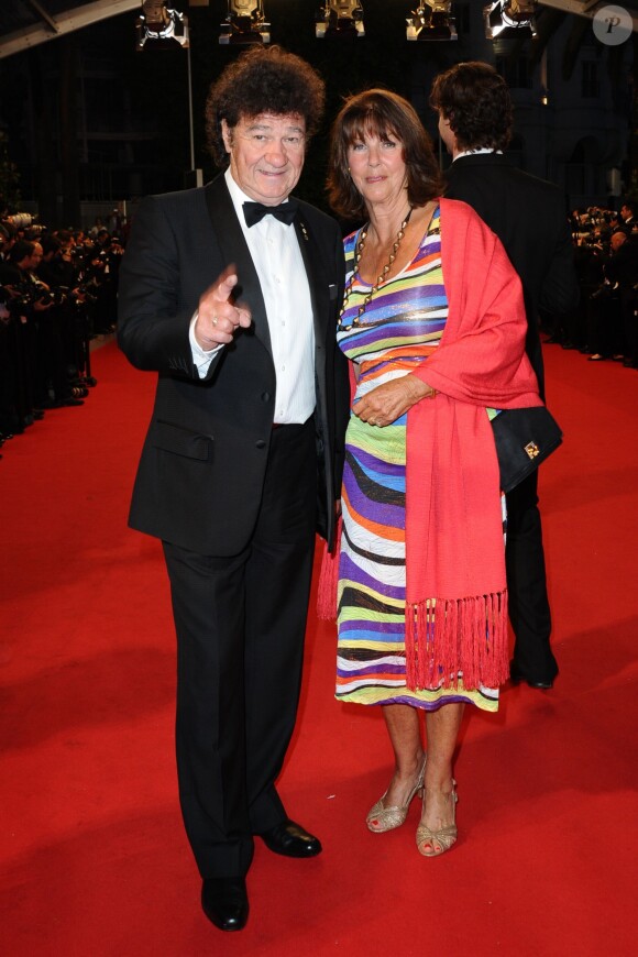 Robert Charlebois et Laurence Charlebois à la montée des marches pour le film "Mommy" lors du 67e Festival de Cannes, le 22 mai 2014.