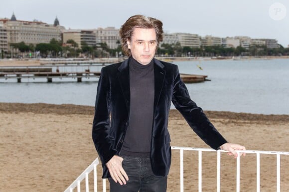 Rencontre avec Jean-Michel Jarre (auteur, compositeur et président du CISAC - Confédération internationale des sociétés d'auteurs et compositeurs) lors du Midem de Cannes. Le 3 février 2014.
