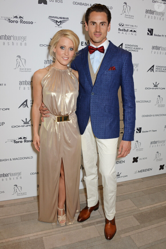 Jennifer Becks et Adrian Sutil lors de la soirée 'Amber Lounge' U Nite au Sea Club de l'hôtel Le Meridien à Monaco le 23 Mai 2014
