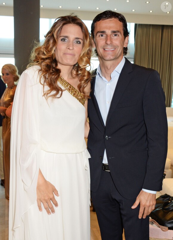 Pedro de la Rosa et Maria Reyes Ventos lors de la soirée 'Amber Lounge' U Nite au Sea Club de l'hôtel Le Meridien à Monaco le 23 Mai 2014