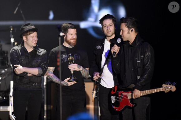Fall Out Boy / Patrick Stump, Pete Wentz, Joe Trohman, Andy Hurley aux World Music Awards à Monaco le 27 mai 2014.