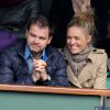 Clovis Cornillac et sa femme Lilou assistent aux Internationaux de France de tennis de Roland Garros à Paris, le 27 mai 2014.