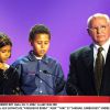 Les enfants de Karlheinz Böhm, Aida et Niki, avec Mikhail Gorbatchev lors de la soirée des World Awards 2002 à Hofbourg en Autriche