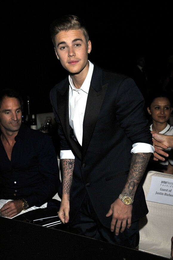 Justin Bieber lors de la soirée "Amber Lounge U Nite Monaco 2014" au Sea Club de l'hôtel Le Meridien à Monaco, le 23 mai 2014.