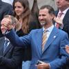 Bravo, Rafa ! Le prince Felipe d'Espagne lors de la finale 100% ibérique de Roland-Garros 2013 entre Rafael Nadal et David Ferrer, le 9 juin 2013 à Paris.