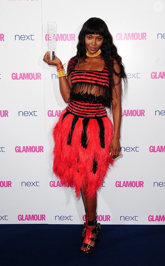 Naomi Campbell, lauréate de l'award de personnalité télé de l'année lors des Glamour Women Of The Year Awards 2014, au Berkeley Square Gardens. Londres, le 3 juin 2014.