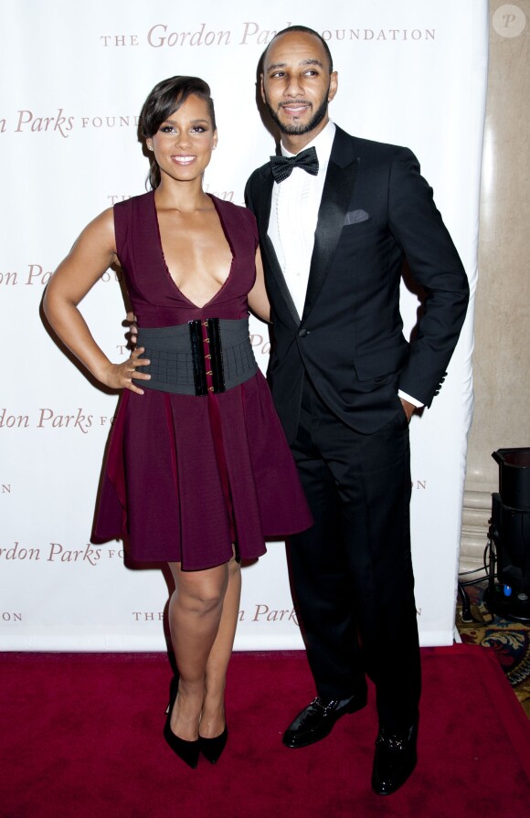 Alicia Keys et Swizz Beatz assistent au dîner/vente aux enchères de la Gordan Parks Foundation au Cipriani Wall Street. New York, le 3 juin 2014.