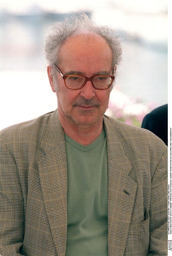 Le réalisateur Jean-Luc Godard lors du photocall d'Eloge de l'amour au Festival de Cannes 2001