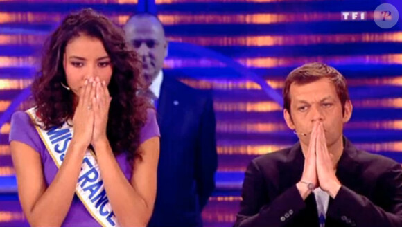 Flora Coquerel et Laurent Mariotte dans Money Drop sur TF1, le vendredi 6 juin 2014.