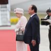 La reine Elizabeth II d'Angleterre, François Hollande - La reine Elizabeth II quitte la France, Villacoublay le 7 juin 2014.