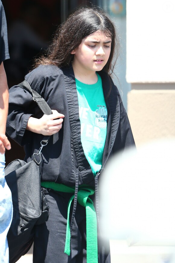 Blanket Jackson, le plus jeune des enfants Jackson, quitte son cours de karaté avec une ceinture verte, le samedi 7 juin 2014, à Calabasas.