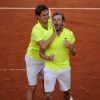 Julien Benneteau et Edouard Roger-Vasselin ont décroché le titre en double lors des Internationaux de France à Paris à Roland-Garros, le 7 juin 2014 face à  Marcel Granollers et Marc Lopez