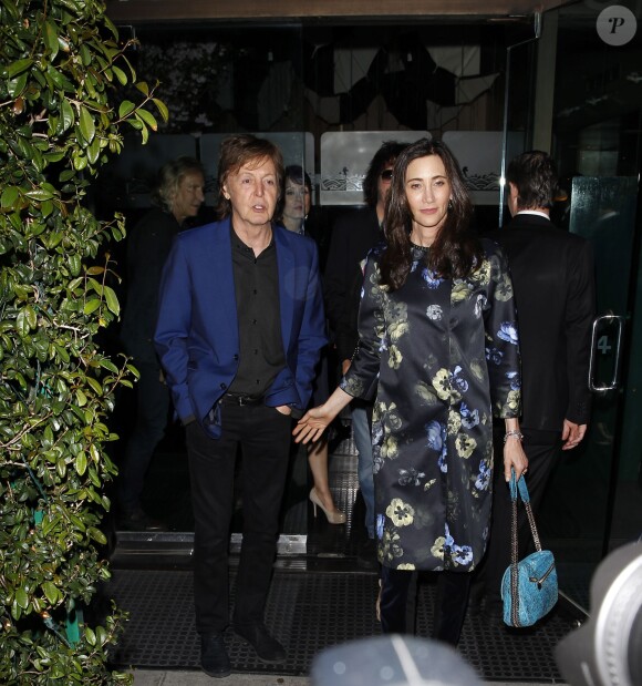 Paul McCartney et son épouse Nancy Shevell à Beverly Hills, le 10 avril 2014.