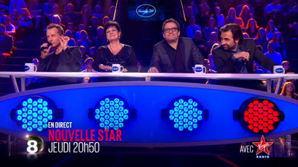 Bande-annonce du troisième prime en live de la Nouvelle Star, édition 2014. Ici on peut voir les jurés Sinclair, Maurane, Philippe Bas, André Manoukian.