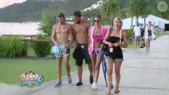 Les deux Julien, Vanessa et Amélie sur l'île de Tangalooma - "Les Anges de la télé-réalité 6" sur NRJ12. Episode du 12 juin 2014.