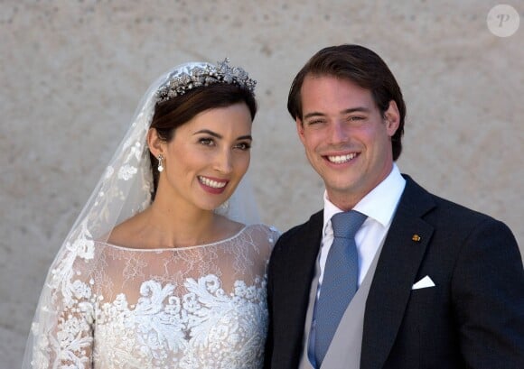 Le prince Felix et la princesse Claire de Luxembourg lors de leur mariage religieux à Saint-Maximin-la-Sainte-Baume. Leur premier enfant, la princesse Amalia, est né le 15 juin 2014.