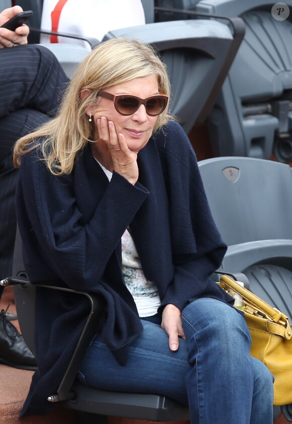 Michèle Laroque aux Internationaux de France de tennis de Roland Garros à Paris, le 30 mai 2014 