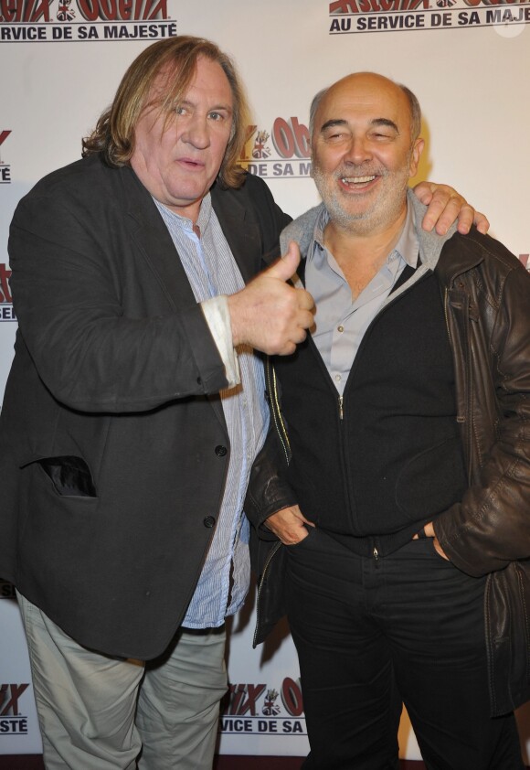 Gérard Jugnot, Gérard Depardieu à Paris le 30 septembre 2012.