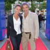Exclusif - Anne-Sophie Lapix et Gérard Lanvin - Les acteurs et les invités du film "Bon rétablissement !" sur la terrasse du Publicis et à l'avant-première du film lors du 3e Champs-Elysées Film Festival à Paris, le 16 juin 2014.