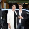 Exclusif - Silvia Kahn et son fils Nathan - Fred Testot organise une soirée en tant qu'ambassadeur de la BMW i3 dans son restaurant "Cachette" à Paris le 19 juin 2014.