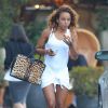 Exclusif - Karrueche Tran quitte l'hôtel SLS à Beverly Hills. Le 20 juin 2014.