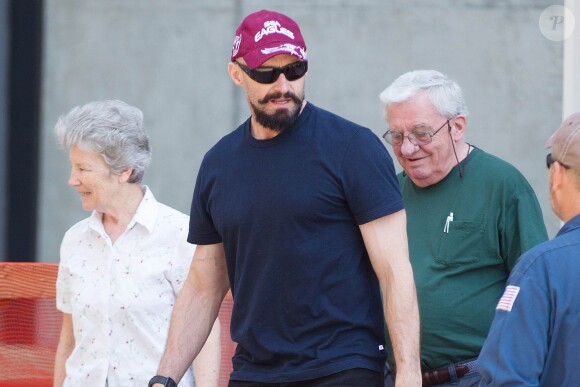 Hugh Jackman et ses parents Grace et Christopher à New York le 16 juin 2014