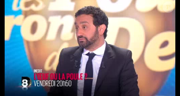 Cyril Hanouna dans "L'Œuf ou la Poule" sur D8. Emission diffusée le 6 juin 2014 à 20h50.