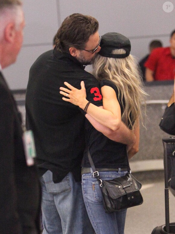 Russell Crowe et sa femme à Los Angeles, le 29 juin 2012.