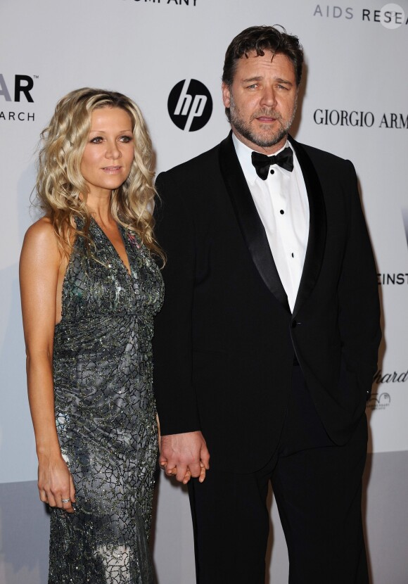 Russell Crowe et Danielle Spencer à Antibes, le 20 mai 2010.