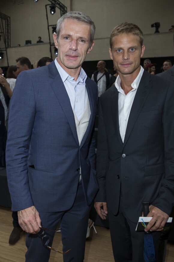 Lambet Wilson et Arnaud Lemaire - Défilé Dior Homme printemps-été 2015 au Tennis Club de Paris, le 28 juin 2014.