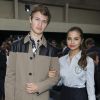 Ansel Elgort et Violetta Komyshan - Défilé Dior Homme printemps-été 2015 au Tennis Club de Paris, le 28 juin 2014.