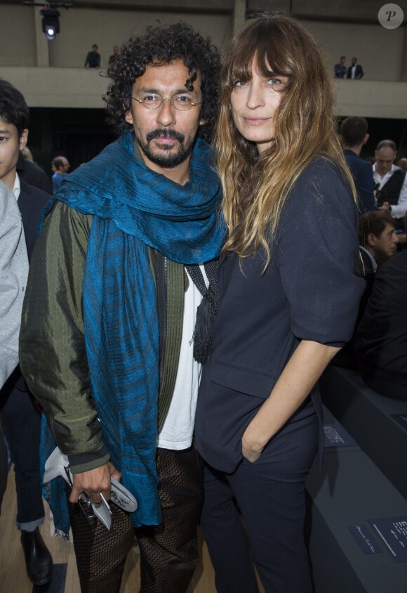 Haider Ackermann et Caroline de Maigret - Défilé Dior Homme printemps-été 2015 au Tennis Club de Paris, le 28 juin 2014.