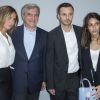 Kris Van Assche, Sidney Toledano et ses filles Ines et Julia - Défilé Dior Homme printemps-été 2015 au Tennis Club de Paris, le 28 juin 2014.