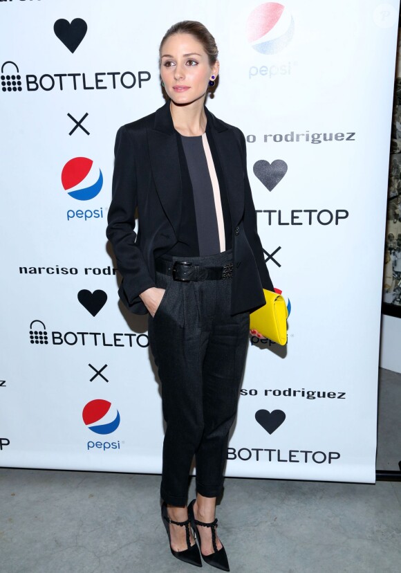 Olivia Palermo lors du lancement de la collection de capsule dessinée par Narciso Rodriguez pour Pepsi US à la galerie Sikkema Jenkins And Co. à New York, le 8 mai 2014. 