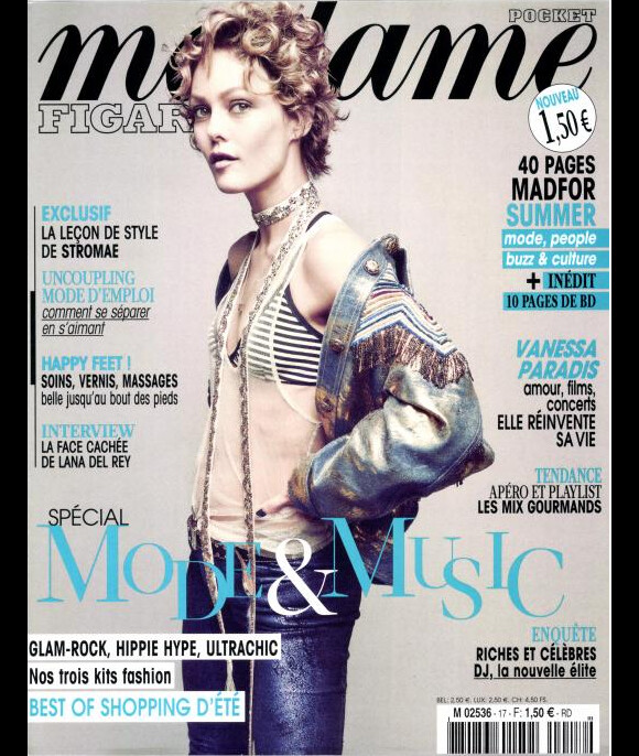 Vanessa Paradis en couverture du magazine Madame Figaro du 27 juin 2014