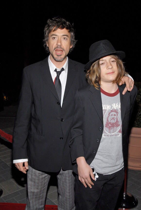 Robert Downey Jr et son fils Indio Downey à Los Angeles, le 1er mars 2007.