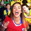 La journaliste et supportrice du Chili Jhendelyn Nunez pendant le match contre le Brésil le 28 juin 2014. 