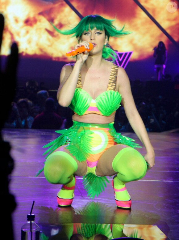 Katy Perry en concert avec son "Prismatic Tour" à Belfast. Le 7 mai 2014.